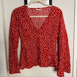 Miss Selfridge Red Blouse